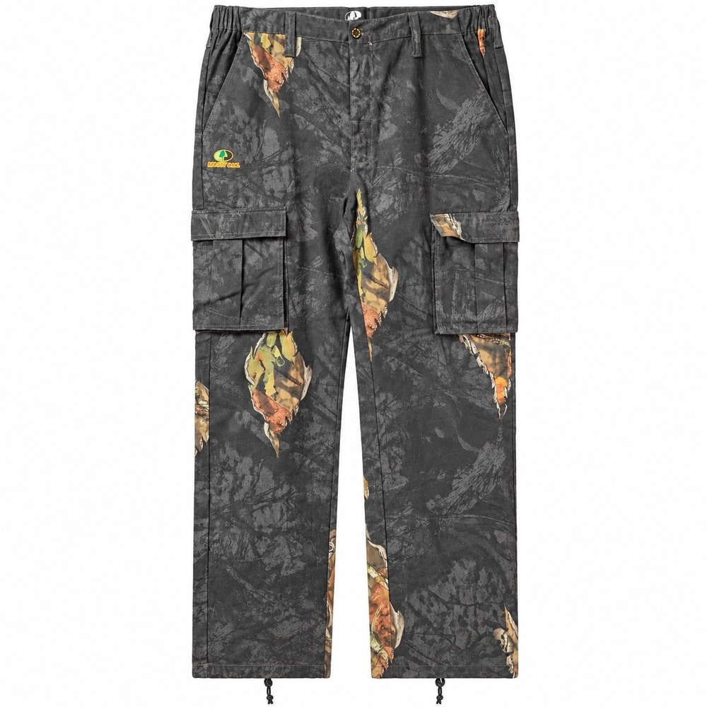 MOSSY OAK Camo Cargo Pant Men Sz XXL (44/46) Black Adjustable Drawstring Hem NEW